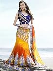 Orange Nett stone Saree