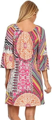 Trendyfriday Women's Plus Size Trendy Shift Dresses (2XL, BIG PINK MANDALA)