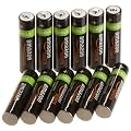 AmazonBasics - Pile ricaricabili AAA NiMH precaricate (confezione da 12, 800 mAh)