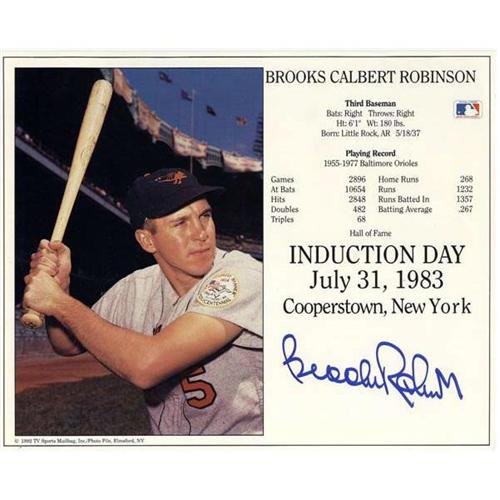 Brooks Robinson Autographed Baltimore Orioles Hall of Fame HOF 8x10 Card