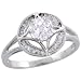 18k White Gold 4-Point North Star Diamond Ring, w/ 0.16 Carat Baguette & 0.22 Carat Brilliant Cut Diamonds, 7/16