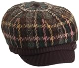 51Pqb5AfQlL. SL160  D&Y Womens Houndstooth Plaid Cabbie Hat With Solid Knit Brim,Brown,One Size