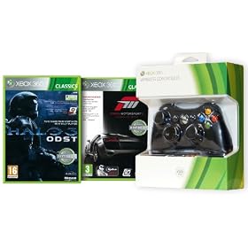 Wireless Entertainment Pack: Forza 3 - Ultimate Collection/Halo 3 ODST and Wireless Controller - Black (Xbox 360)