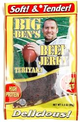 Big Ben Beef Jerky, Teriyaki, 3.25-Ounces Bags (Pack of 4)