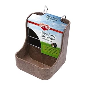 Kaytee Hay-N-Food Bin Feeder with Quick Locks, Colors Vary