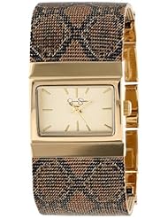 Jessica Simpson Womens JS001A Square Case Analog Mesh Cheetah Print Band Watch