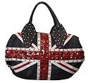 Union Jack Themed Studded Hobo Shoulder Bag -- SwankySwans