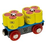 51PqmgQgrHL. SL160  Bigjigs Single Wooden Train Rolling Stock (Oil Barrel Wagon)