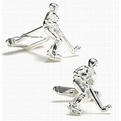 Sterling Silver Hockey Player Cufflinks