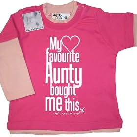 Dirty Fingers - My Favourite Aunty bought me this... She's just so cool! - Baby Clothing, Layered Skater Top, Hot Pink & Pale Pink, 3/6 months