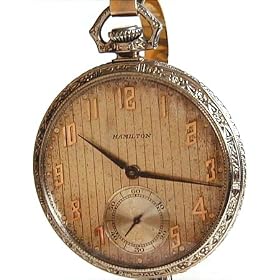 Click here to buy #J3E Hamilton Antique Pocket Watch 12 Size 23 Jewels 922 Solid 14K White Gold Case with Sterling... by Hamilton.
