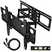 Cheetah Mounts Plasma LCD Flat Screen TV Articulating Full Motion Dual Arm Wall Mount Bracket For 32-65" Displays Up To 165LBS Black With 10' High Speed HDMI Cable With Ethernet Fits Up To 24" Studs