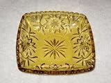 Early American Pattern Glass (EAPG) - Amber Square Serving or Snack 6 1/2 x 6 1/2 Inch Dish