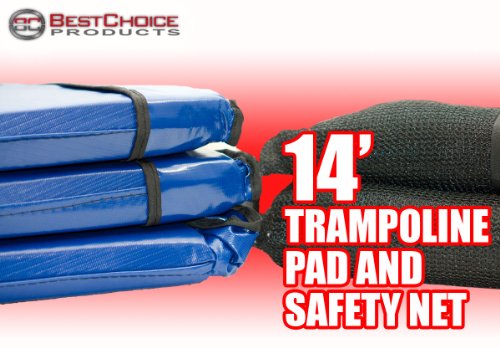 New 14' FT TRAMPOLINE SAFTEY PADDING & NETTING FOR TRAMPOLINES SAFETY PAD NET COMBO