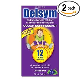 Delsym Cough Suppressant for Children and Adults Grape 3 Ounces (Pack of 2) by Delsym