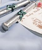 Baby Birth Certificate Holder Pewter Finish Engraved