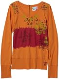 Roxy Girls 7-16 Why So Glum Long Sleeve V-Neck Top With Back Zipper Detail