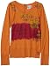 Roxy Girls 7-16 Why So Glum Long Sleeve V-Neck Top With Back Zipper Detail