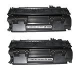 2 Pack CE505A (05A) Compatible Toner Cartridge For HP Laser Jet P2035, P2035n, P2055, P2055d, P2055dn, P2055x Printers