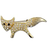 Black Eye Fox Animal Brooch Pin