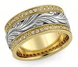 10.00 Millimeters White and Yellow Gold Diamond Wedding Band Ring 14Kt Gold, Comfort Fit Style LV1493 50TT10YWY by Wedding Rings by Oromi 51Pr5TTaj4L. SL160 10.00 Millimeters White and Yellow Gold Diamond Wedding Band Ring 14Kt Gold, Comfort Fit Style LV1493 50TT10YWY by Wedding Rings by Oromi
