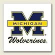 AbsorbaStone Coaster set~ Univ of Michigan Wolverines ~ 4 Tile Drink Coasters ~ code 909