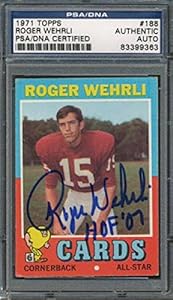 1971 Topps #188 Roger Wehrli Certified Authentic Auto Autograph *9363 - PSA/DNA Certified - NFL Slabbed Autographed Cards