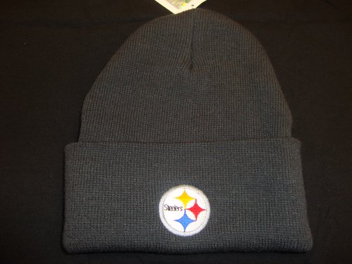 Pittsburgh Steelers Beanie Cuffed Beanie Knit Hat Charcoal