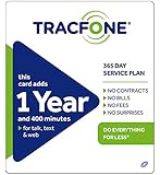 Tracfone 1 Year of Service and 400 Minutes