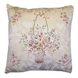 Embroidered Blue Floral Cushion