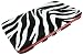 Zebra Print Textured Hard Framed Wallet Red Trim