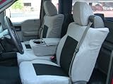 Exact Seat Covers, F369 V8/X8, 2004-2008 Ford F150 XLT Front 40/20/40 Split Seat Custom Exact Fit Seat Covers, Gray Velour with Graphite Twill Inserts