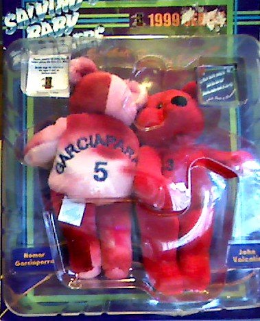 51PrIj1drYL Nomar Garciaparra #5 Teddy Bear and John Valentin #3 Teddy Bear   1999 Series Salvinos Baby Bammers Baseball Hall of Bammers