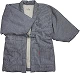 WATANOSATO Boys Hickory Stripe HANTEN Kimono Style Jacket 140 NavyBlue