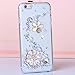 iPhone 6 Case,iPhone 6S Case,Hundromi iPhone 6 3D Handmade Clear Bling Flower Crystal Rhinestone Diamond Pearl Skin Case Cover for iPhone 6/6s 4.7 inch