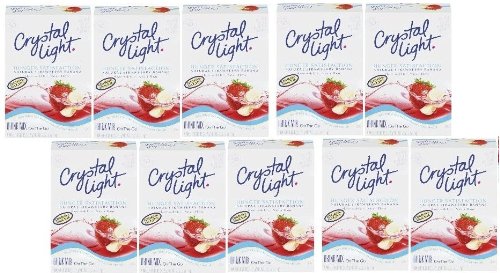 Crystal Light Drink Mix On The Go Hunger Satisfaction Natural Strawberry Banana- 10 Pack WOW!!!