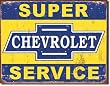 Super Chevy Service Tin Sign 16"W x 12.5"H
