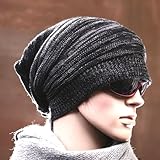 ボーダー ニット帽 スノーニット帽 毛糸 ワッチ ニットキャップ CAP-4371 黒