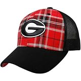 NCAA Top of the World Georgia Bulldogs Red-Black Thrive Plaid One-Fit Hat
