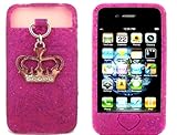Juicy Couture iPhone 4 Pink Crown Glitter Jelly Case