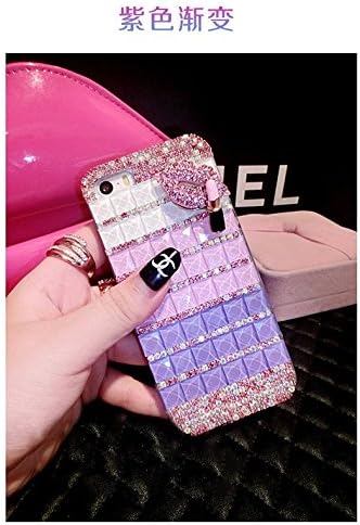 ACC5Star(TM) New Fashion Bling Diamond Cristal Chain Rouge and Kiss Clear Case Cover Skin for Apple iphone 6 4.7 inch + High Quality Random Color Stylus + 10*15 Cm Green Soft Clean Cloth with Logo (Pink Lip)
