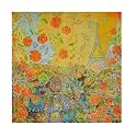 "Bon Jour" Glass Platter 12" by M. Nicole Van Dam