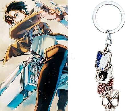Sky Buddy Four Pendants Anime Attack on Titan Keychain