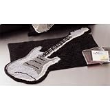 Guitar Shaped Black Rug Bath MAT Room Music Decor