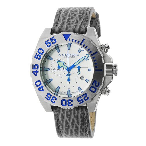 Android Divemaster Silverjet 500 Quartz Chronograph Leather Strap Watch