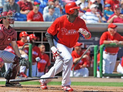 Florida Seminoles v Philadelphia Phillies, CLEARWATER, FL - FEBRUARY 24: Ryan Howard Photographic Poster Print by Al Messerschmidt, 18x24