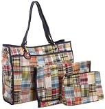 51Prj8JYwqL. SL160  mini C RED Unisex baby Infant Reversible Madras Diaper Tote Bag, Multi, Large
