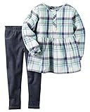 カーターズ Carter's トップス ＆ レギンス 2点セット & ベビー・デポ モスリン ウォッシュクロス 2-Piece Poplin Top & Jegging Set 12M (72-78c