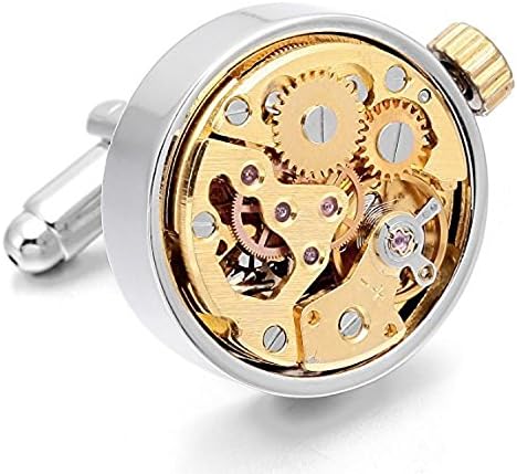 Men's Not Working 2 PCS Rhodium Plated Cufflinks Watch Movements Shirt Wedding Business 1 Pair Set Unique
