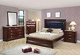 4pc California King Size Bedroom Set in Mahogany Finish